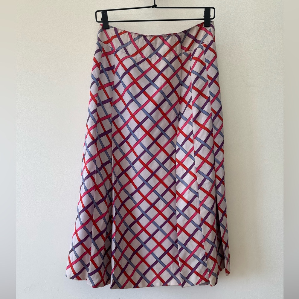 Saint Laurent vintage Rive Gauche Made in USA patterned A-Line midi Skirt